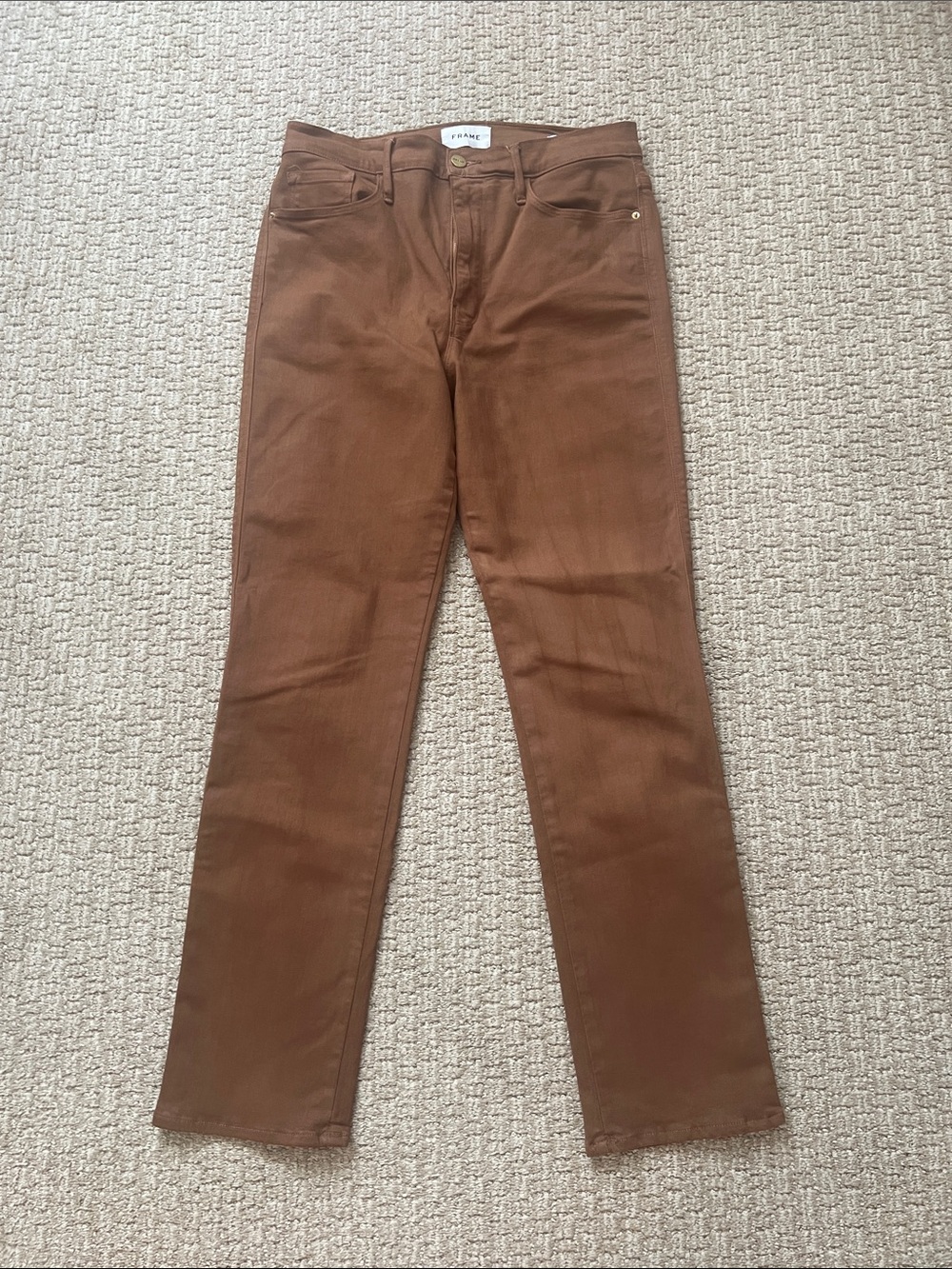 Frame Le Sylvie Slender Straight Brown Jeans